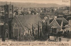 Vue de Beyrouth avec l'Eglise americaine Postcard