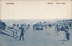 Mamaia - Podul si plaja, Constanta, Romania Postcard