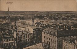 Olomouc Czechoslovakia, Ariel View 1920s Postcard