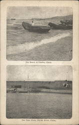 The Beach at Chefoo & Taku Forts, China Postcard