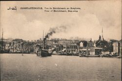 Constantinople. View of Bechiktasch, Bosphorus. Beşiktaş, Istanbul Turkey Greece, Turkey, Balkan States Postcard Postcard Postcard