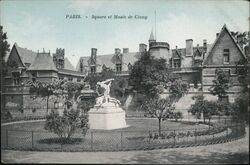 Paris Square et Musee de Cluny Postcard