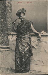 Ceylon Tamil Girl Sri Lanka Postcard Postcard Postcard