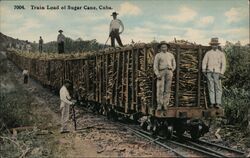 Train Load of Sugar Cane, Cuba Postcard Postcard Postcard