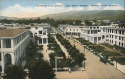 Greetings from Jamaica, King Street, Kingston, Showing Public Building Postcard Postcard Postcard