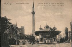 Constantinople. Fontaine Ahmed et Place de Ste. Sophie. Postcard