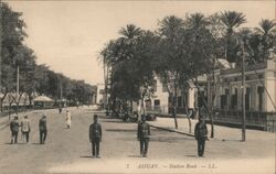 Assuan Station Road Egypt Postcard