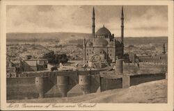 Panorama of Cairo and Citadel, Mosque of Muhammad Ali Egypt Africa Postcard Postcard Postcard