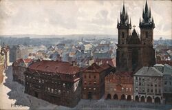 Prag, Teynkirche and Altstadter Ring Postcard