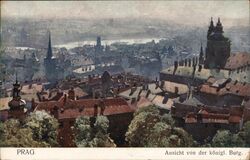 Prag, Ansicht von der königl. Burg. Postcard