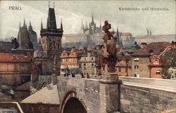 Prag, Karlsbrücke und Hradschin Prague, Czech Republic Eastern Europe J. Šetelík Postcard Postcard Postcard