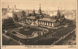 Burmah and Indian Pavilions, Wembley Postcard