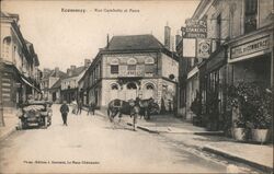 Eccomey - Rue Gambetta et Poste Eccommcy, France Postcard Postcard Postcard