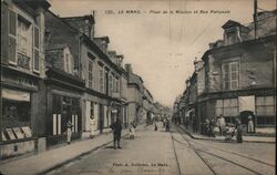 Le Mans, Place de la Mission et Rue Nationale France Postcard Postcard Postcard