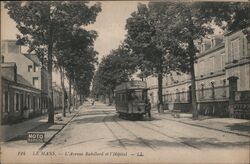 Le Mans, Avenue Rubillard et l'Hôpital Postcard