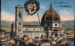 Florence Cathedral with Giant Pansy Italy Postcard Postcard Postcard