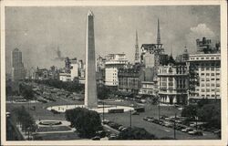 Buenos Aires 9 de Julio Ave with Obelisk Postcard