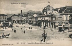 Nice Place Masséna et Casino Municipal Postcard