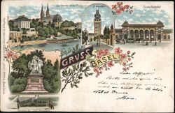 Gruss Basel Multiview Postcard Switzerland Postcard Postcard Postcard