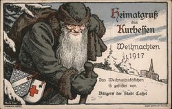 1917 Kurhessen Santa Heimatgruß Weihnachten German Christmas Postcard Germany Postcard Postcard Postcard