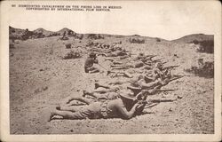 Dismounted Cavalrymen on the Firing Line in Mexico Postcard Postcard Postcard