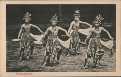 Wayang Orang Postcard - Four Javanese Dancers Postcard