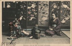 Two Japanese Women Having Tea Postcard