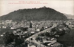 View of Matsuyama Castle from Dogo Park Postcard