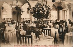 Dining Room, Grand Hotel, Yokohama, Japan Postcard