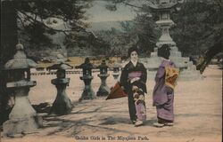 Geisha Girls in Miyajima Park Postcard