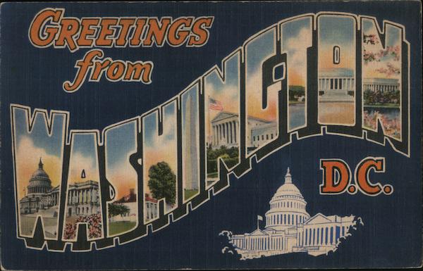 Greetings from Washington District of Columbia Washington DC Postcard