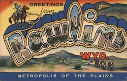 Greetings from Rawlins Postcard