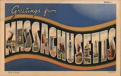 Greetings from Massachusetts Postcard