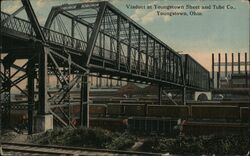 Viaduct at Youngstown Sheet and Tube Co., Youngstown, Ohio Postcard