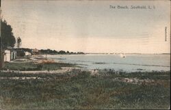 The Beach, Southold, Long Island, New York - Handcolored Postcard Postcard