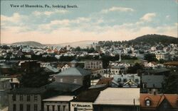 View of Shamokin, Pa., looking South Pennsylvania Postcard Postcard Postcard