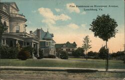 Fine Residences on Rivermont Avenue, Lynchburg, VA Postcard