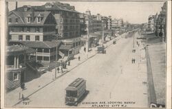 Virginia Ave, Looking North, Atlantic City, NJ Postcard