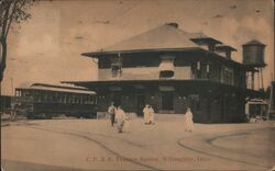 C. P. & E. Traction Station, Willoughby, Ohio Postcard