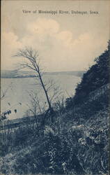 View of Mississippi River, Dubuque, Iowa Postcard