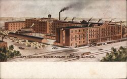 D.M. Sechler Carriage Co. Factory, Moline, IL Illinois Postcard Postcard Postcard