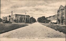 Mazon Avenue, Dwight, Illinois Postcard