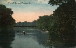 Wabash Bridge, Pontiac, Illinois Postcard