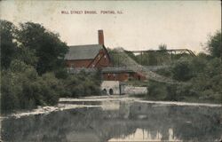 Mill Street Bridge, Pontiac, Illinois Postcard