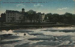 Cataract House from Green Island, Niagara Falls, NY Postcard