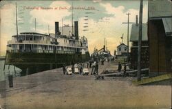 Unloading Steamers at Dock, City of Erie Steamer Postcard