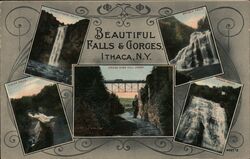 Beautiful Falls & Gorges, Ithaca, N.Y. Postcard