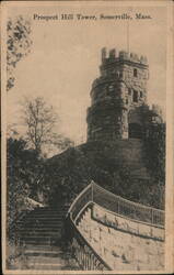 Prospect Hill Tower, Somerville, Massachusetts Postcard