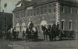 Canton, IL City Building & Fire Department Postcard