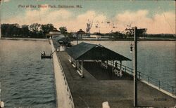 Pier at Bay Shore Park, Baltimore, MD Postcard